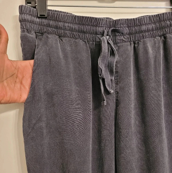 BELLA DAHL black wash Tencel Lyocell drawstring joggers athleisure gorpcore S - Picture 5 of 13